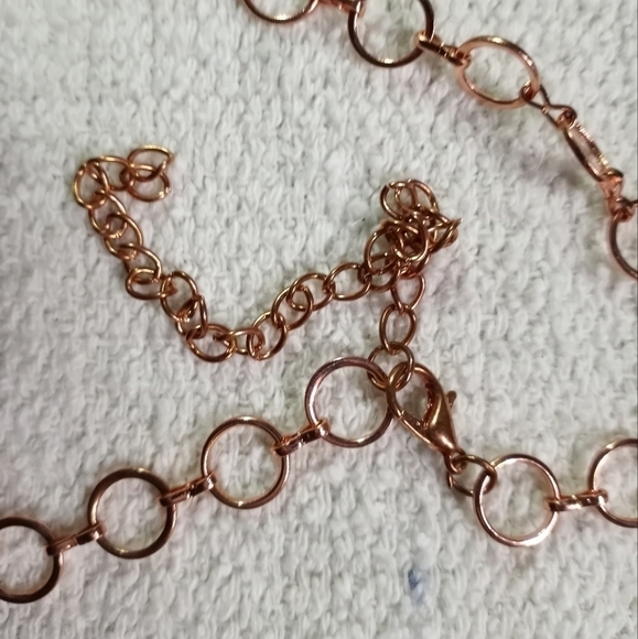 Copper look circles choker collar necklace - Picture 2 of 3
